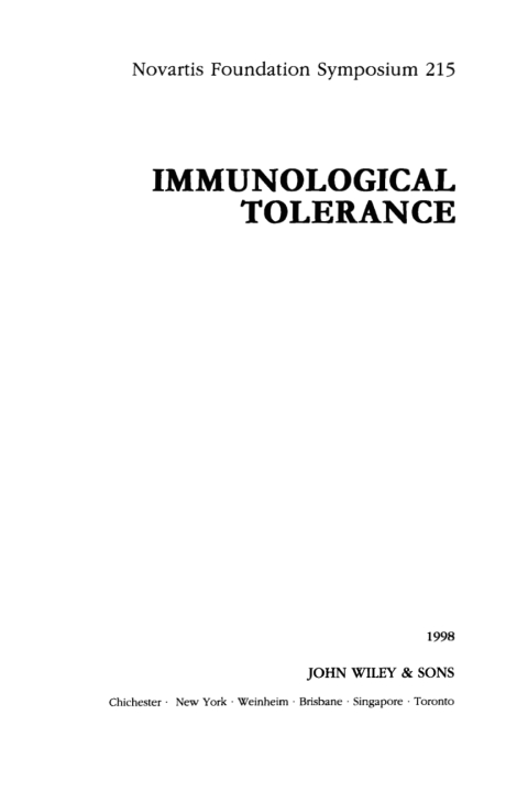 Cover image for book Immunological Tolerance