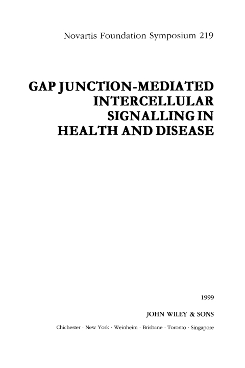 Cover image for book Gap Junction-Mediated Intercellular Signalling in Health and Disease