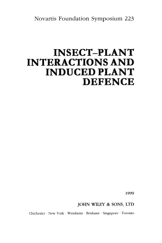Insect-Plant Interactions and Induced Plant Defence