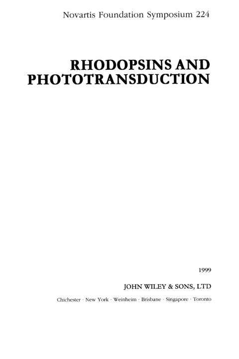 Cover image for book Rhodopsins and Phototransduction
