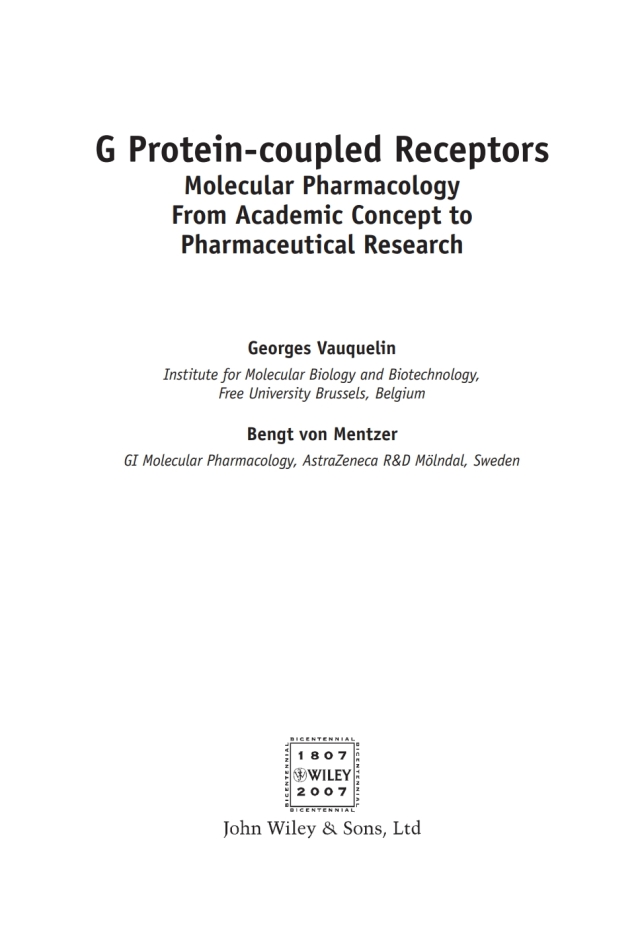 G Protein-coupled Receptors: Molecular Pharmacology