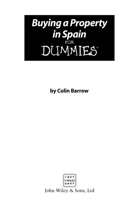 Cover image for book Buying a Property in Spain For Dummies