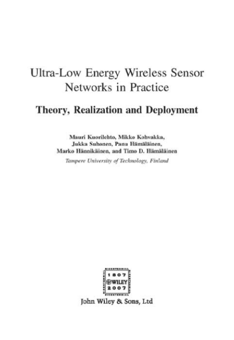 Cover image for book Ultra-Low Energy Wireless Sensor Networks in Practice