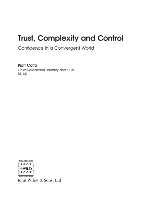 Cover image for book Trust, Complexity and Control