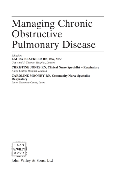 Cover image for book Managing Chronic Obstructive Pulmonary Disease