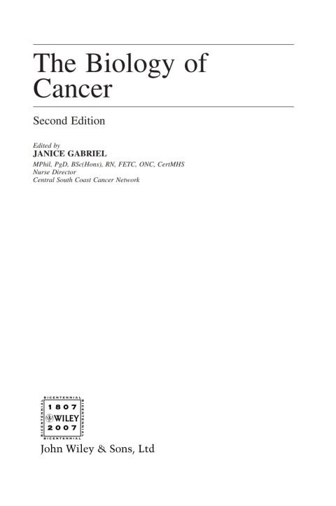 Cover image for book The Biology of Cancer