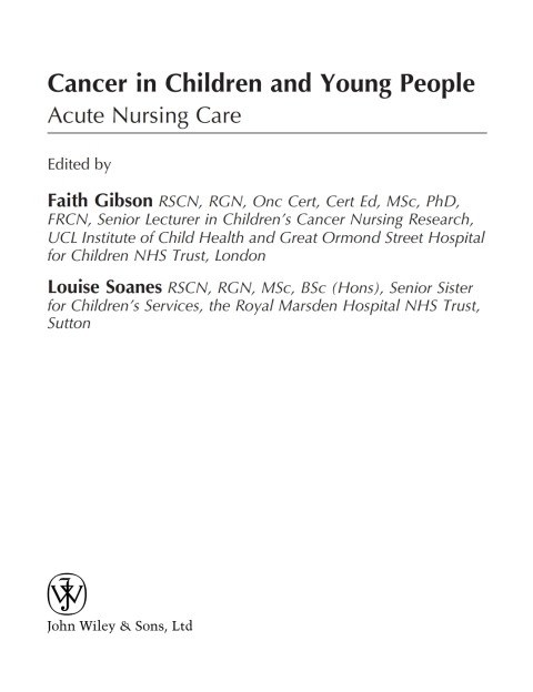 Cover image for book Cancer in Children and Young People