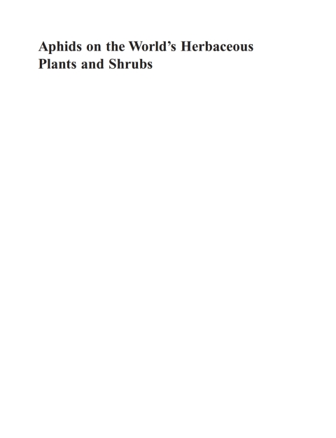 Cover image for book Aphids on the World's Herbaceous Plants and Shrubs, 2 Volume Set