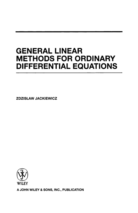Cover image for book General Linear Methods for Ordinary Differential Equations