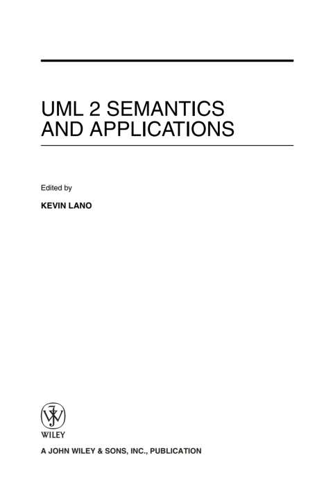 Cover image for book UML 2 Semantics and Applications