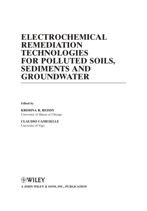 Cover image for book Electrochemical Remediation Technologies for Polluted Soils, Sediments and Groundwater