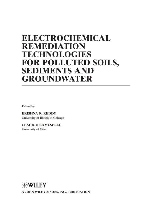 Electrochemical Remediation Technologies for Polluted Soils, Sediments and Groundwater