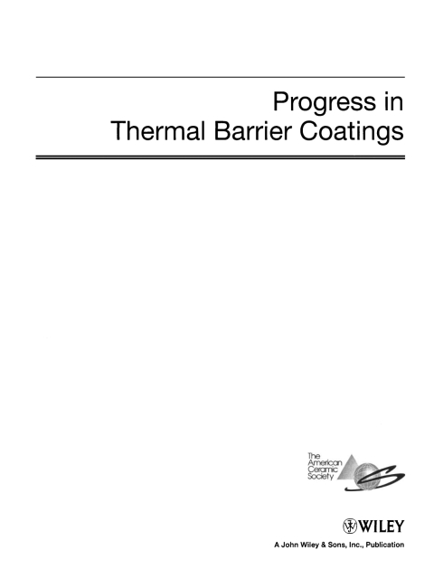 Cover image for book Progress in Thermal Barrier Coatings