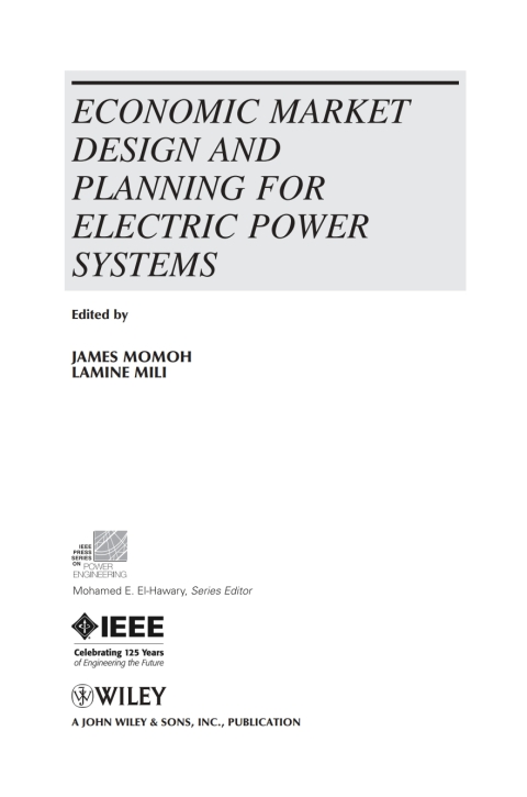 Cover image for book Economic Market Design and Planning for Electric Power Systems