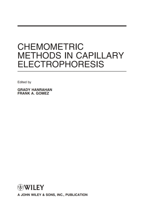 Cover image for book Chemometric Methods in Capillary Electrophoresis