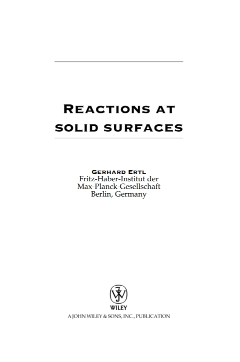Cover image for book Reactions at Solid Surfaces