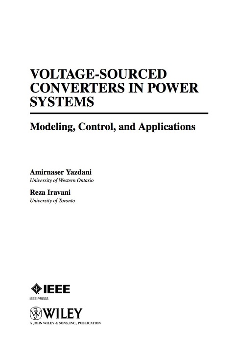 Cover image for book Voltage-Sourced Converters in Power Systems : Modeling, Control, and Applications