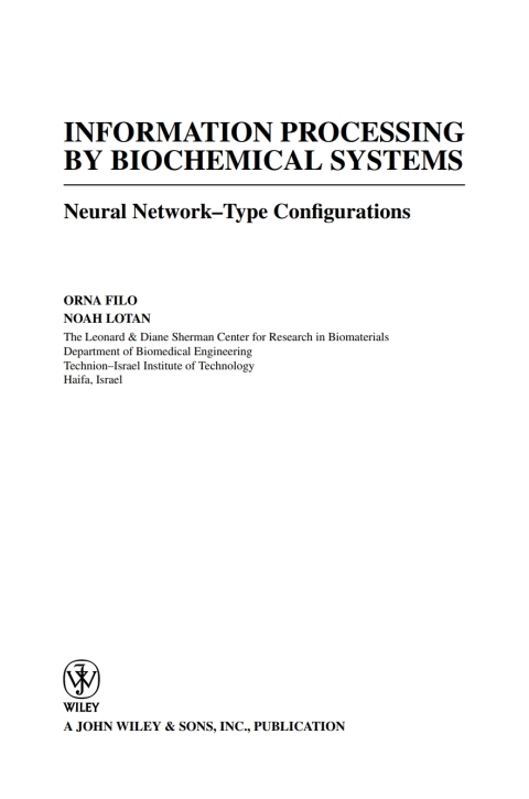 Cover image for book Information Processing by Biochemical Systems
