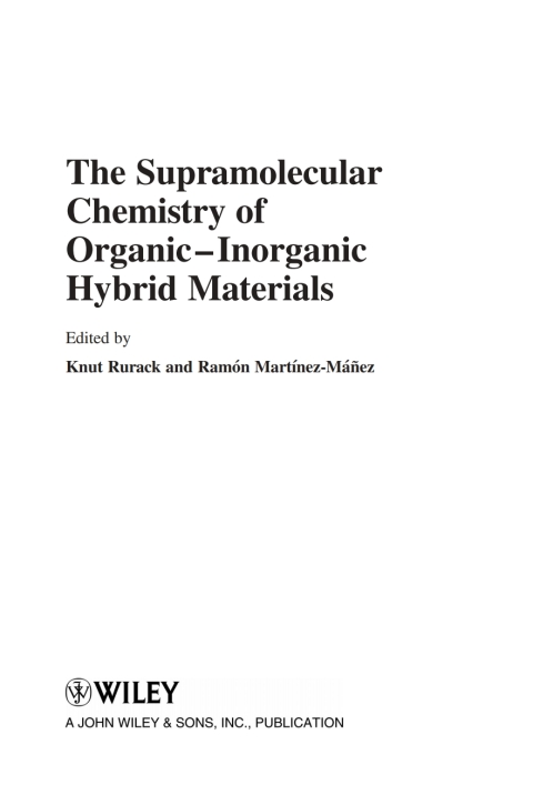 Cover image for book The Supramolecular Chemistry of Organic-Inorganic Hybrid Materials