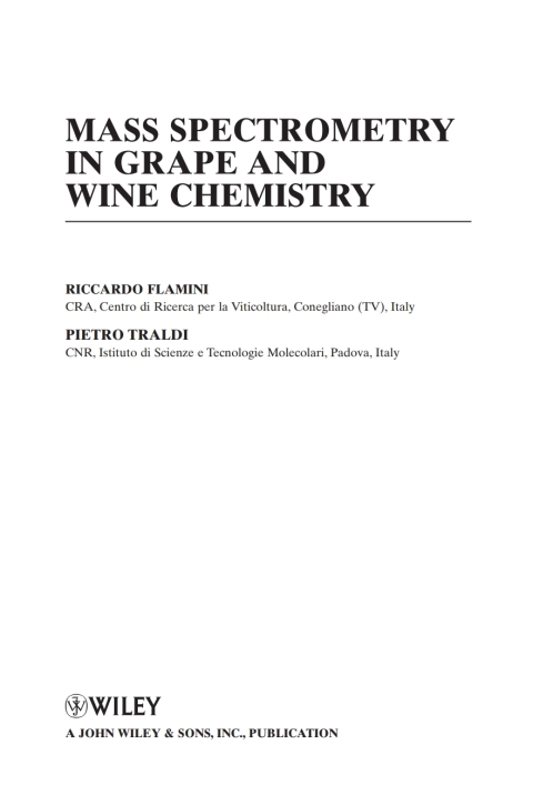 Cover image for book Mass Spectrometry in Grape and Wine Chemistry
