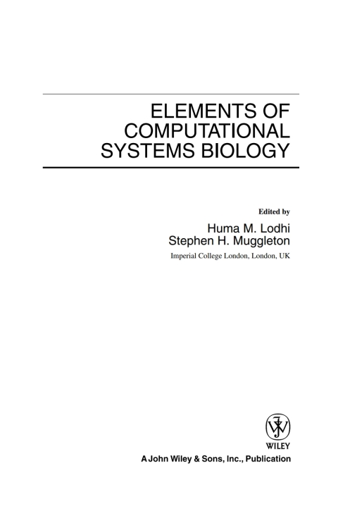 Cover image for book Elements of Computational Systems Biology