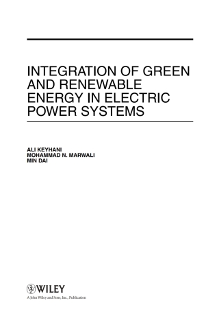Integration of Green and Renewable Energy in Electric Power Systems