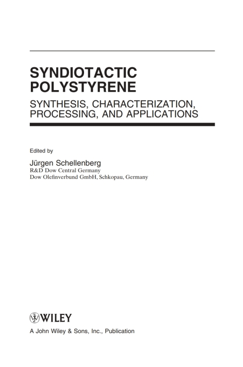 Cover image for book Syndiotactic Polystyrene