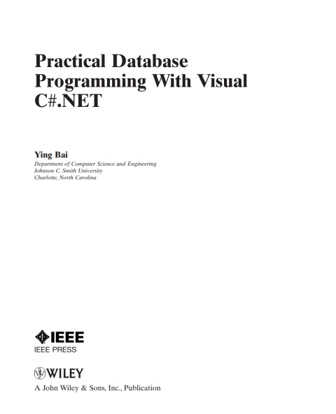 Cover image for book Practical Database Programming With Visual C#.NET