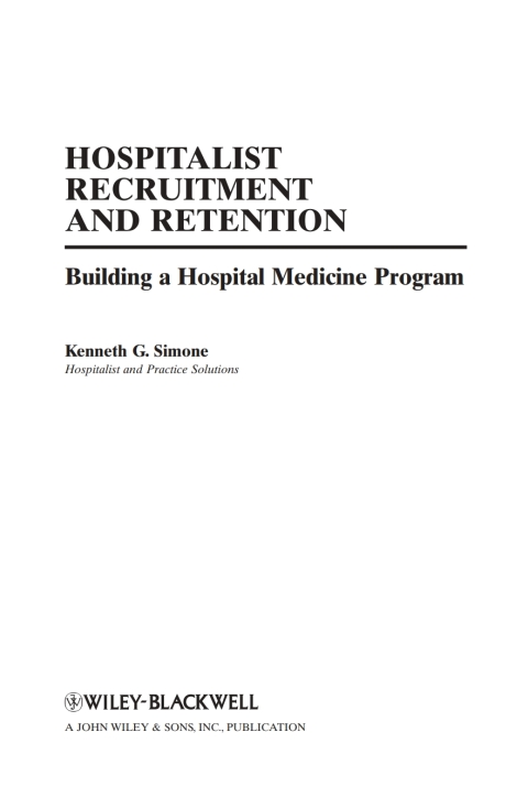 Cover image for book Hospitalist Recruitment and Retention