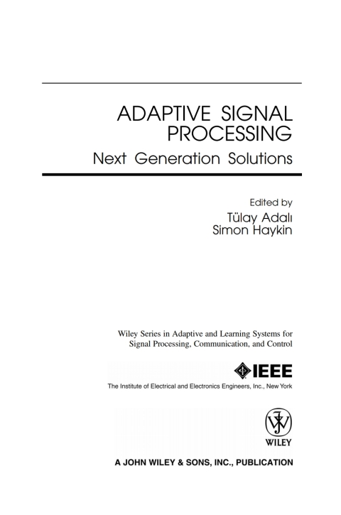 Cover image for book Adaptive Signal Processing