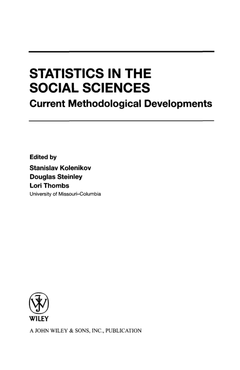 Cover image for book Statistics in the Social Sciences
