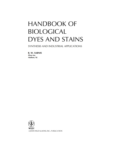 Cover image for book Handbook of Biological Dyes and Stains
