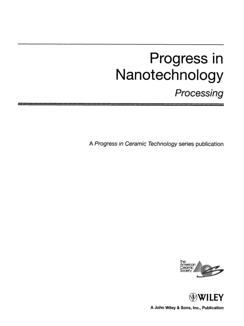 Cover image for book Progress in Nanotechnology