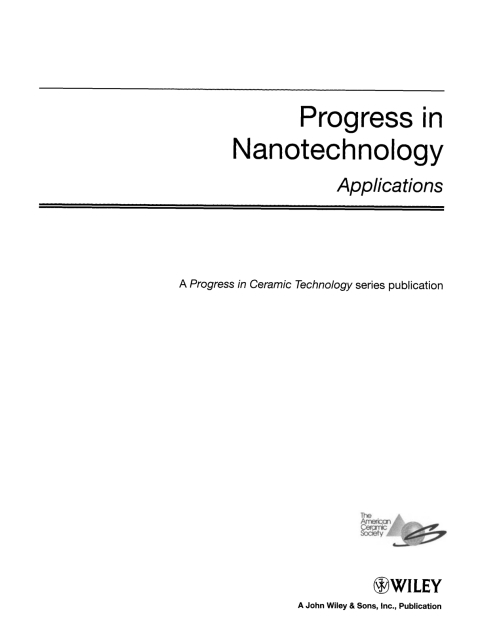 Cover image for book Progress in Nanotechnology