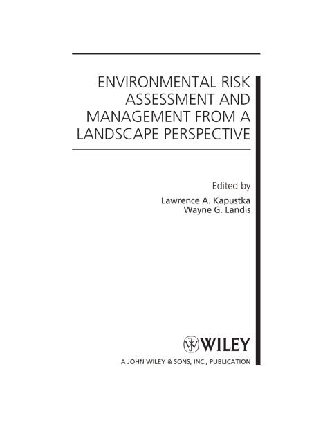 Cover image for book Environmental Risk Assessment and Management from a Landscape Perspective