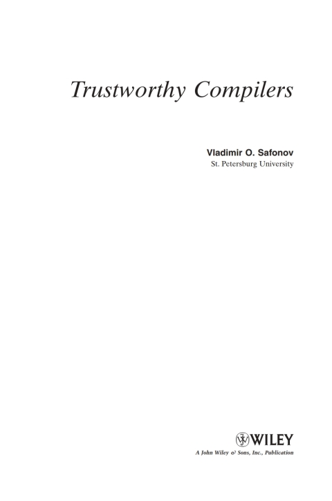 Cover image for book Trustworthy Compilers