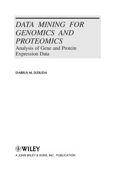 Cover image for book Data Mining for Genomics and Proteomics