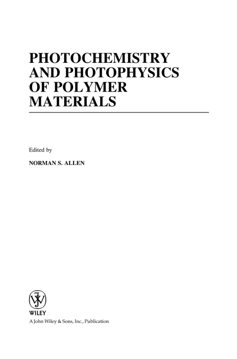 Cover image for book Photochemistry and Photophysics of Polymeric Materials