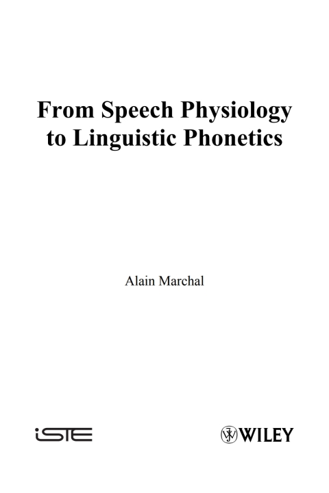 Cover image for book From Speech Physiology to Linguistic Phonetics