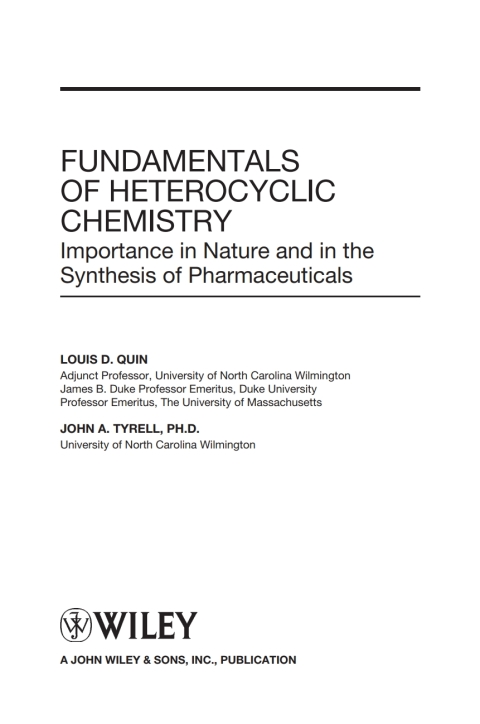 Cover image for book Fundamentals of Heterocyclic Chemistry: Importance in Nature and in the Synthesis of Pharmaceuticals