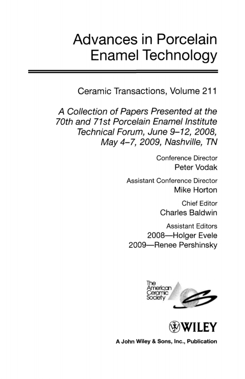 Cover image for book Advances in Porcelain Enamel Technology