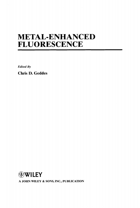 Cover image for book Metal-Enhanced Fluorescence