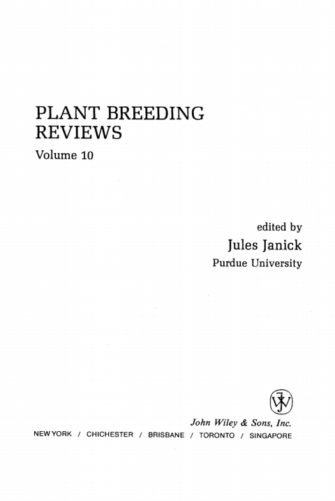 Cover image for book Plant Breeding Reviews