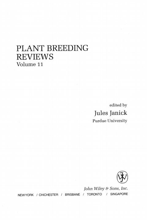 Cover image for book Plant Breeding Reviews