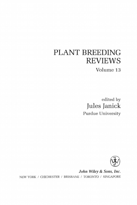 Cover image for book Plant Breeding Reviews