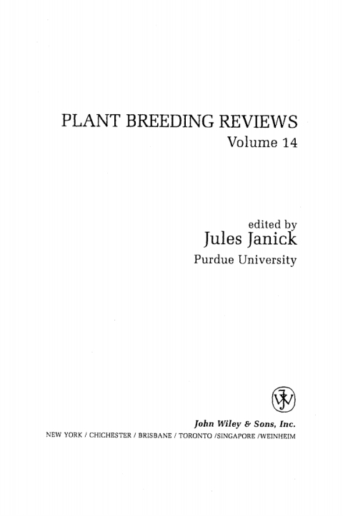 Cover image for book Plant Breeding Reviews