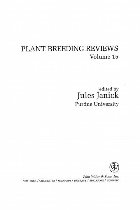 Cover image for book Plant Breeding Reviews