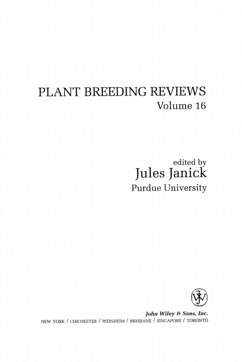 Cover image for book Plant Breeding Reviews