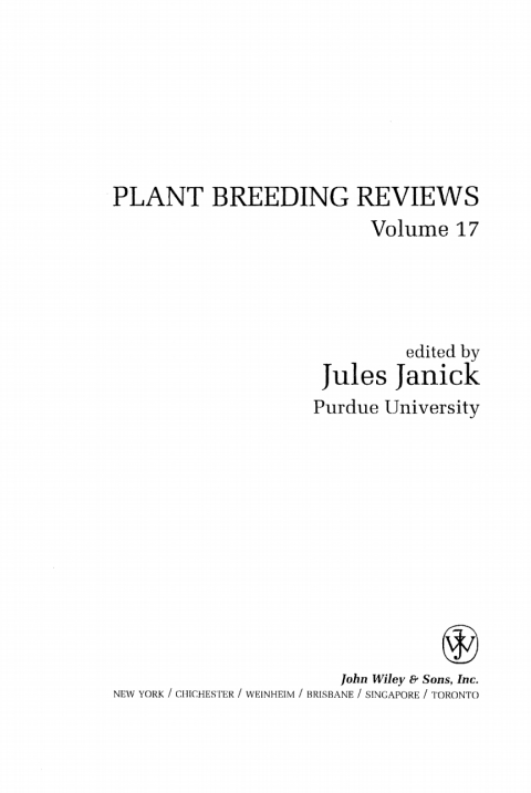 Cover image for book Plant Breeding Reviews