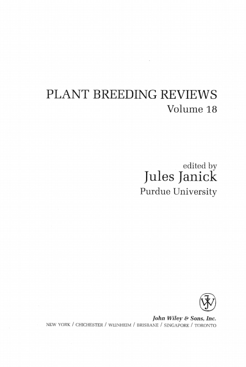 Cover image for book Plant Breeding Reviews